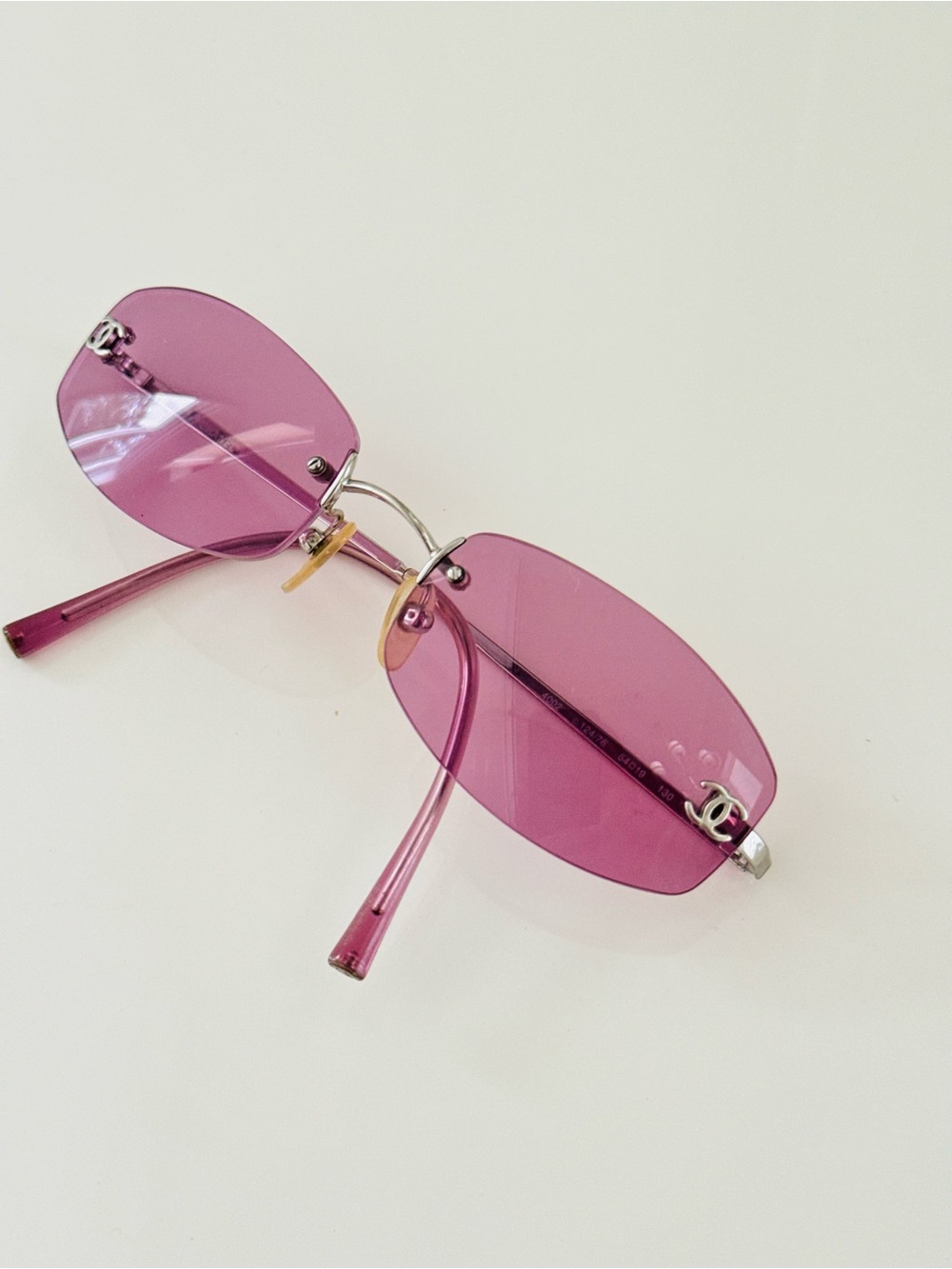 RARE 🍒 Vintage Chanel pink rimless 4002 CC sunglasses. - Picture 2 of 7